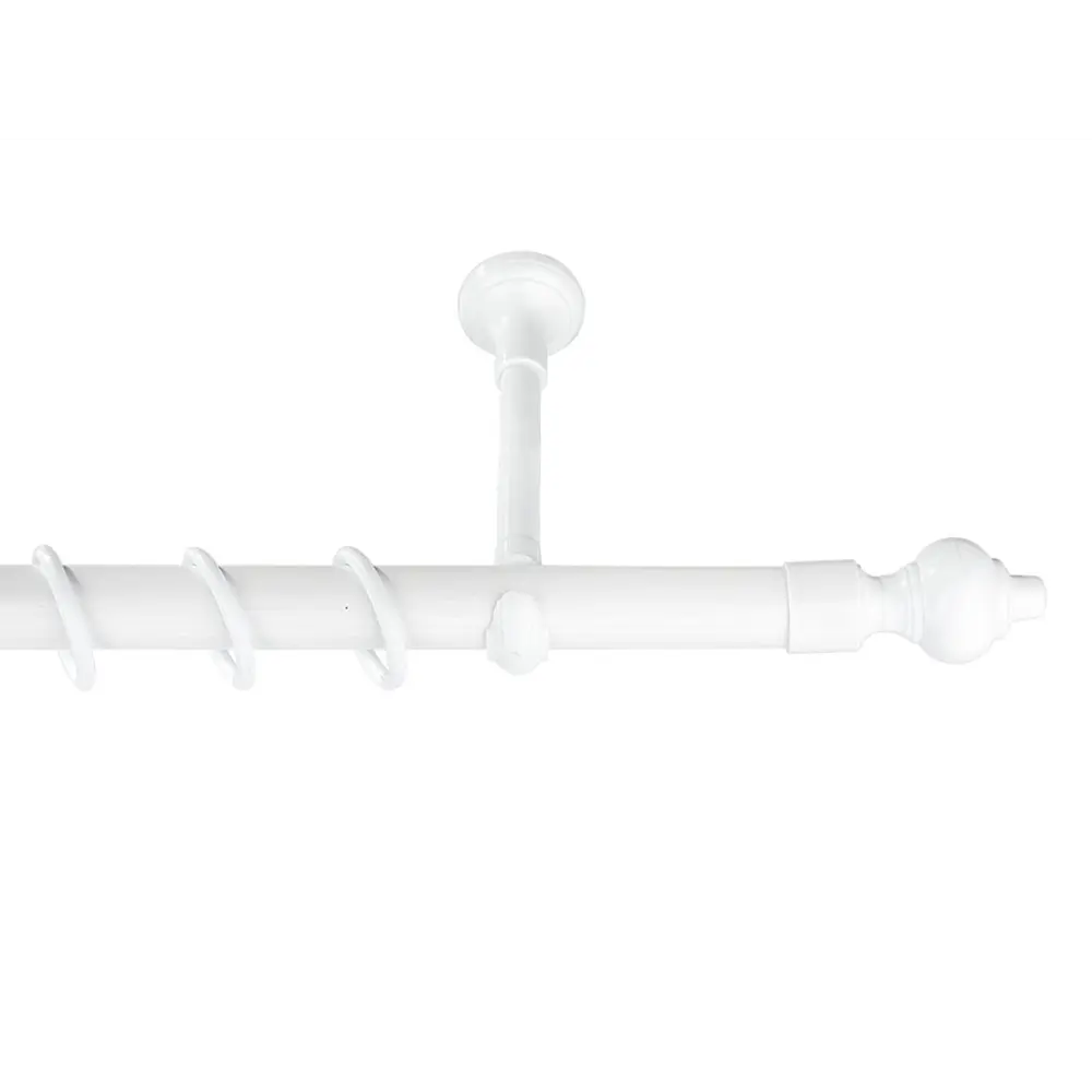 Настенный карниз однорядный Domlegrand Кантри 200 см металл цвет белый STLM-2139332 - Вид №1