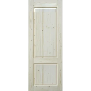 Дверь межкомнатная глухая 2 филенки 80x200 см без покрытия цвет натуральный без замка, без петель