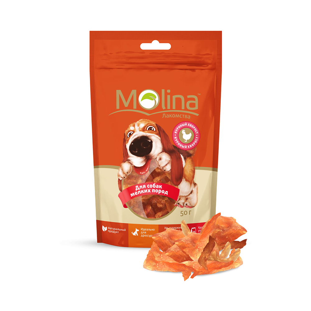 ПР0058719 Лакомство для собак для мелких пород Куриный хворост 50г Molina 
