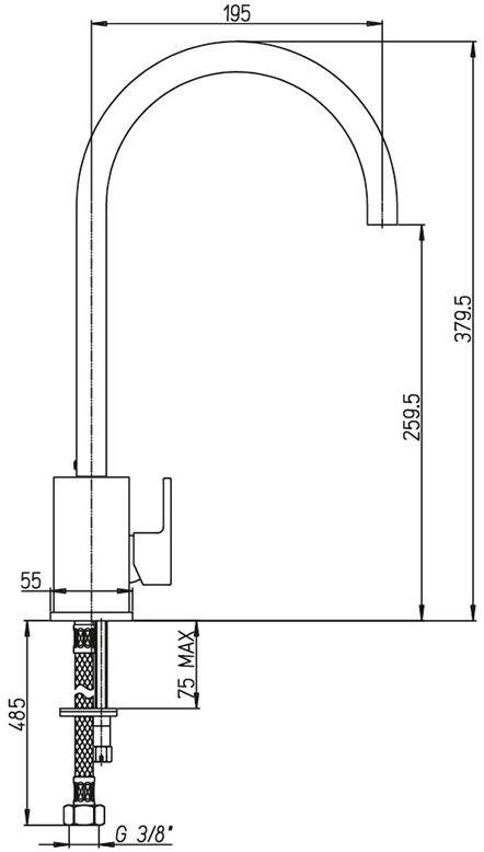 Paini Dax-R 84CR572RSKM смеситель для кухни  - Вид №2