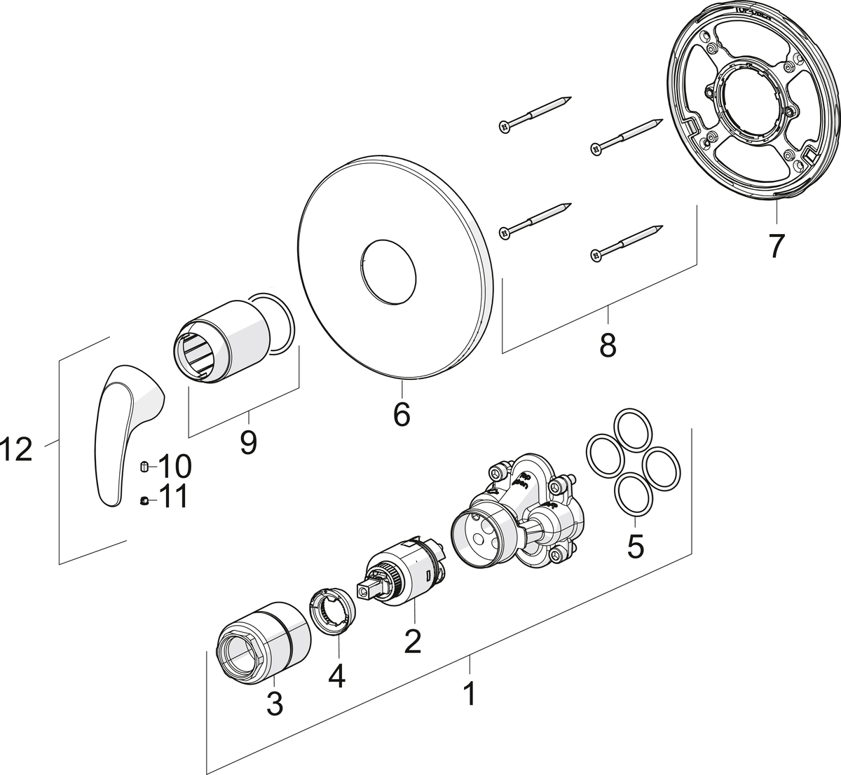 Oras 1463C Панель смесителя для душа 1463C Polara Хром  - Вид №3