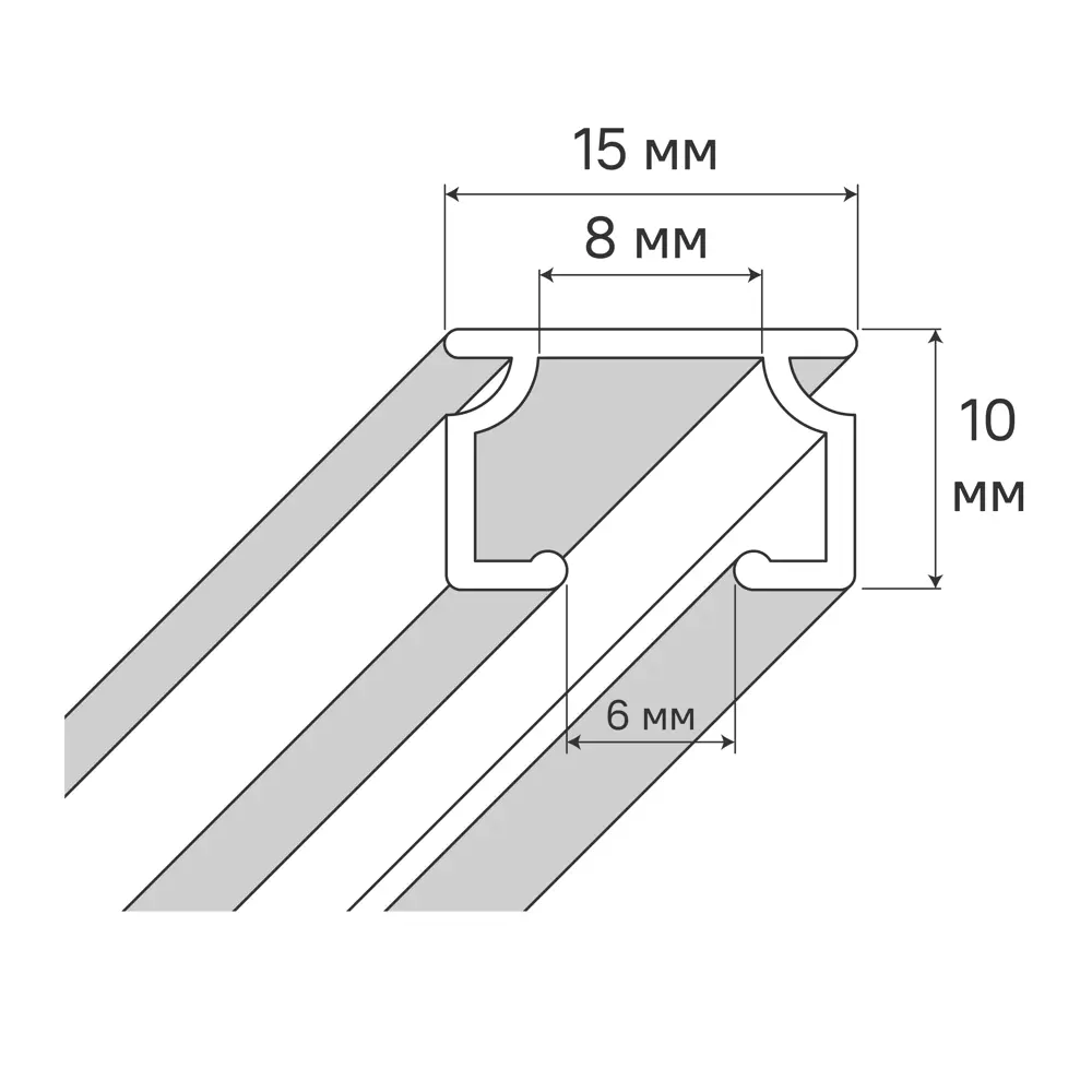 Шинный карниз однорядный KREAFORTA Base 240 см алюминий STLM-2140801 - Вид №3