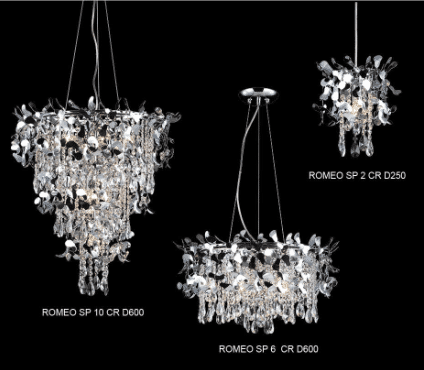 Подвесная люстра Crystal Lux Romeo SP10 Chrome D600 CRYSTAL LUX ДИЗАЙНЕРСКИЕ, ROMEO 058048 Хром  - Вид №1