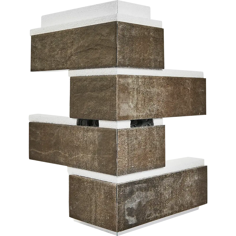 Термопанель наружный угол Мосстрой-31 Brick Stone коричневый 26x25x41x5 см STLM-2023273
