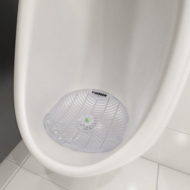 V-SCREEN GREEN (Огурец-дыня) VECTAIR SYSTEMS V-SCREEN Сеточка - Ароматизатор для писсуаров – аромат Огурец дыня Прозрачный, Светло-серый  - Вид №1