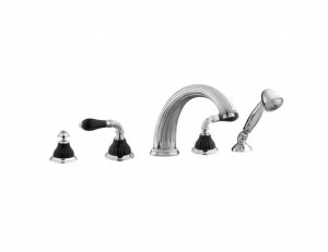 233516.N000.62 Набор для ванны 5 отверстий из черного фарфора Сатин никель