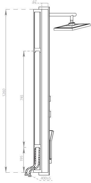 GEDY Настенная душевая стойка из нержавеющей стали и стекла с ручным душем sun-id-1450183 - Вид №4