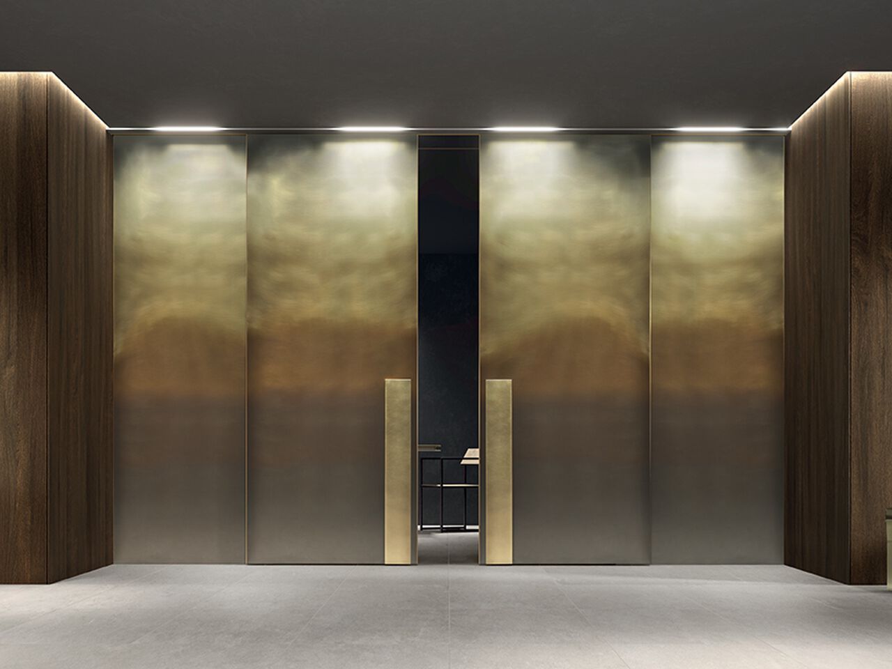 Система фиксированных и раздвижных дверей с металлическим покрытием BARAUSSE двери Baraussesphere ARCH-00147006