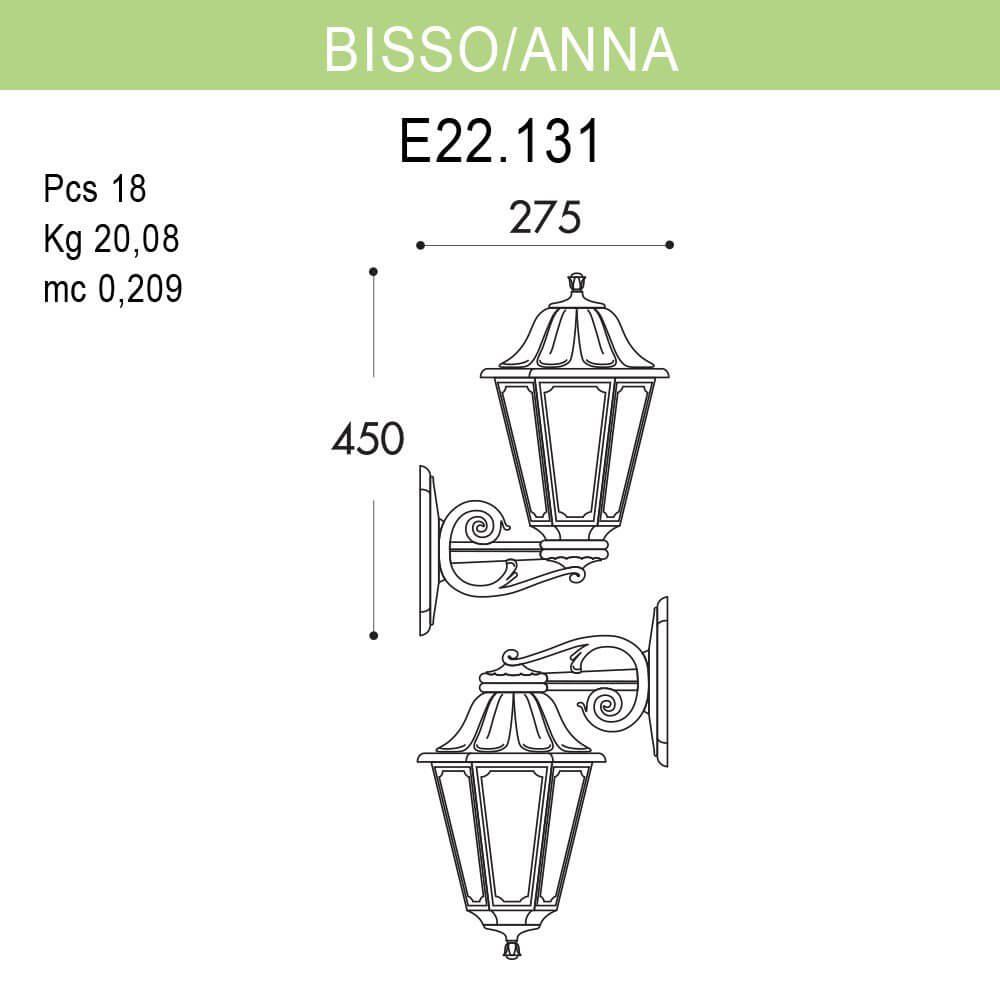 Уличный настенный светильник Fumagalli Bisso/Anna E22.131.000.WYF1R FUMAGALLI ПОД СТАРИНУ, ФОНАРЬ 271783 Белый  - Вид №1
