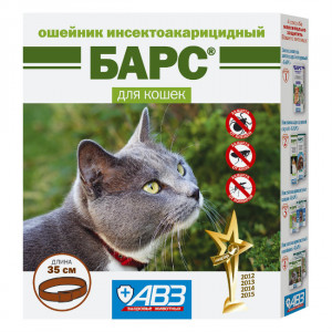 Т0044189 Ошейник БАРС от блох и клещей для кошек АВЗ