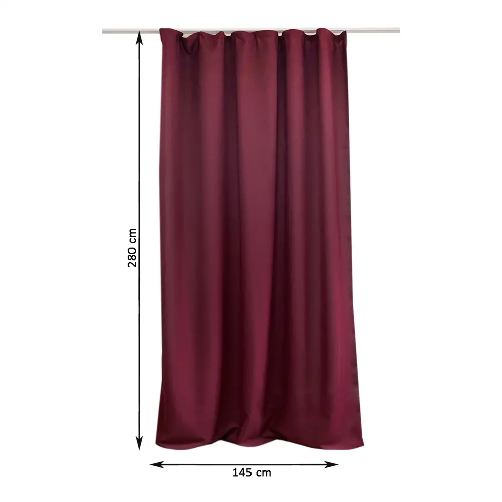 Комплект штор на ленте 145x280 см цвет бордо 2 шт 89404970 STLM-2113582 Santreyd  - Вид №2