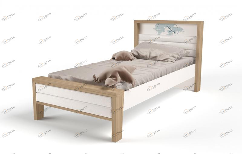 Кровать ABC-KING 160х90 №2MIX OCEAN №2 (с мяг.изнож) (голубой) 4631147961907