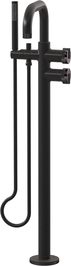 E-11557-R1OX-L1BOX-BK Смеситель напольный отдельностоящий (внешняя часть) GRAFF MOD+