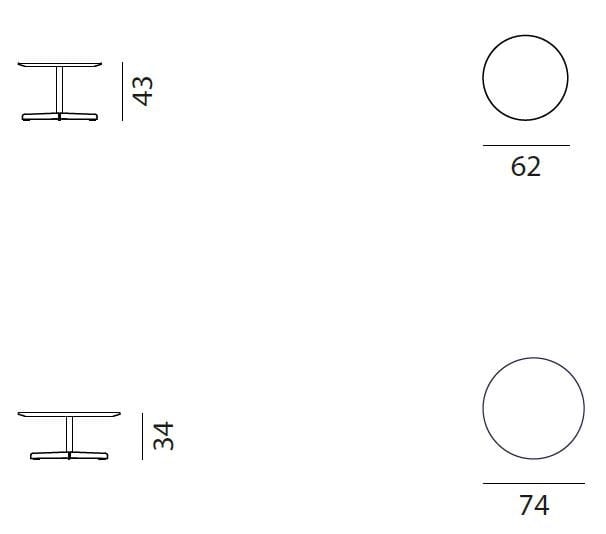 Круглый мраморный журнальный столик со спицами de Sede DS-343 ARCH-00094888 - Вид №1