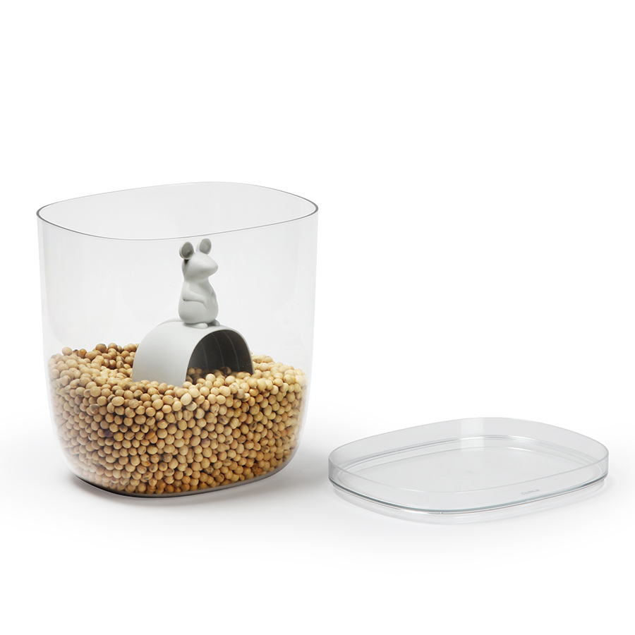 QL10326-CL-GY Контейнер с мерной ложкой lucky mouse 3,5 л Qualy  - Вид №6