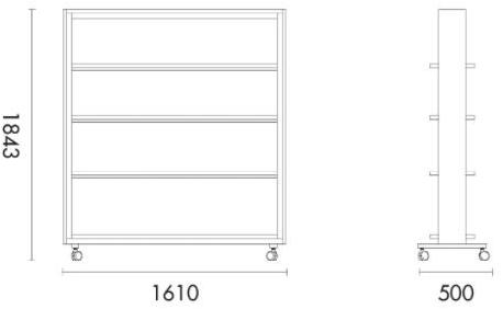 Grado Design Книжный шкаф open office из мдф на колесиках Walker Wal-sc-03 - Вид №3