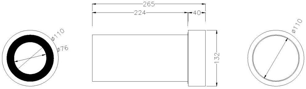 Ponte Giulio Техническое подключение для слива унитаза Standard H52hcs02 - Вид №1