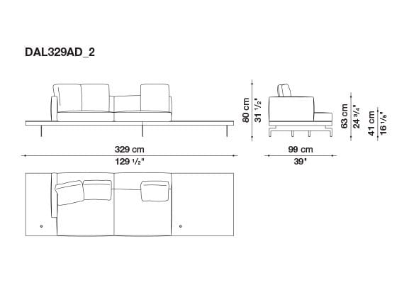 3-местный тканевый диван с полуостровом B&B Italia док ARCH-00061121 - Вид №15