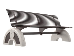 Стальная скамья со спинкой