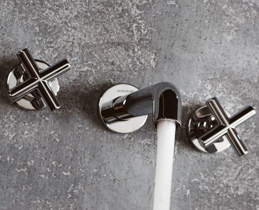 GUGLIELMI Смеситель для умывальника настенный на 3 отверстия с аэратором Vera Fiin01859 - Вид №1