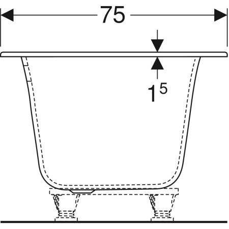 554.045.01.1 Прямоугольная ванна Geberit Soana, с узкими краями, Duo Geberit  - Вид №18