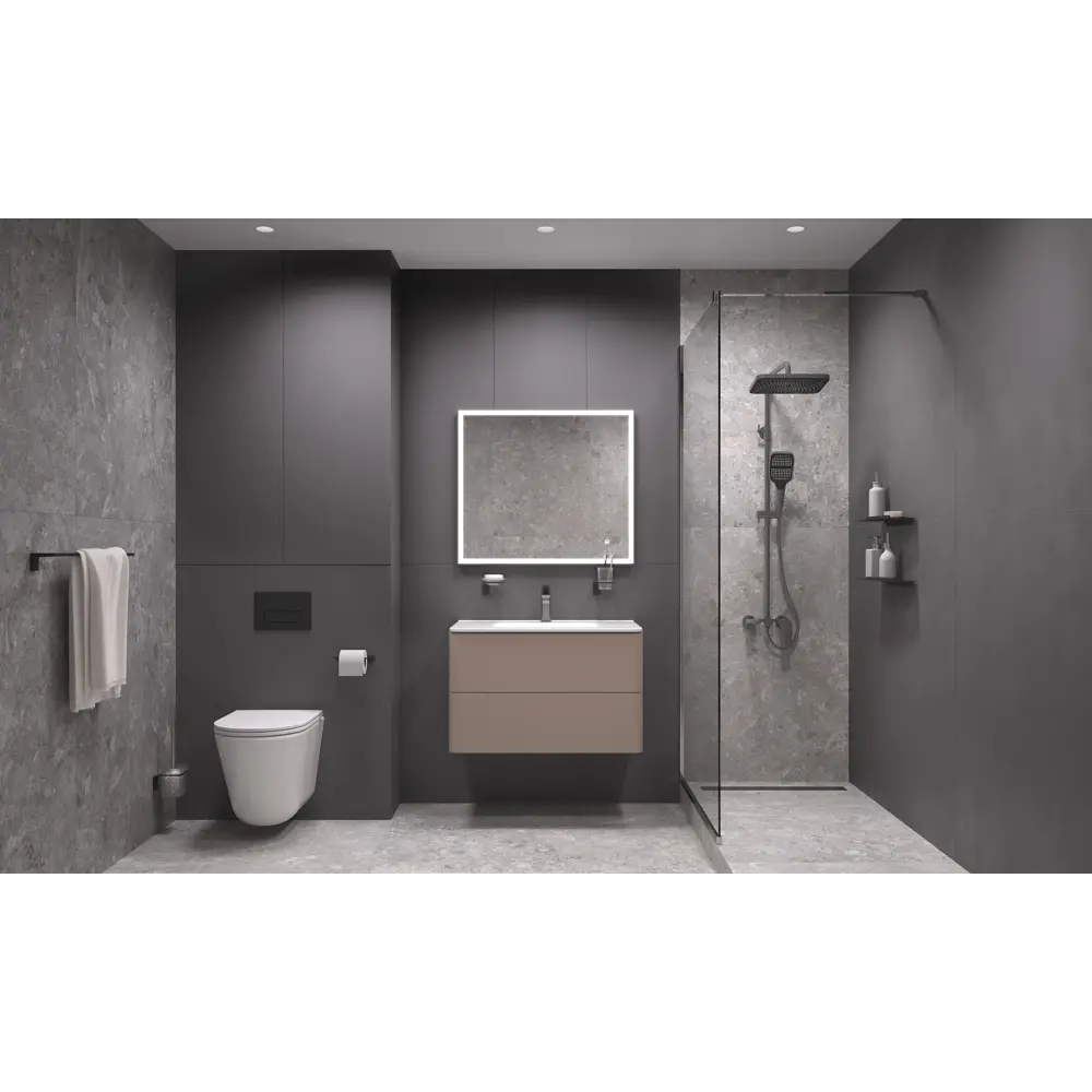 Комплект фасадов для тумбы Iddis Lahta 80 см LAH80C0i89 МДФ цвет капучино STLM-2124908 - Вид №11