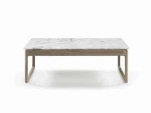 Flexform Прямоугольный деревянный журнальный столик с мраморной столешницей Brig