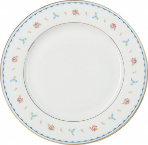 10627870 Императорский фарфоровый завод Тарелка плоская 25см "Цветочный вальс" "Стандартная" Фарфор костяной