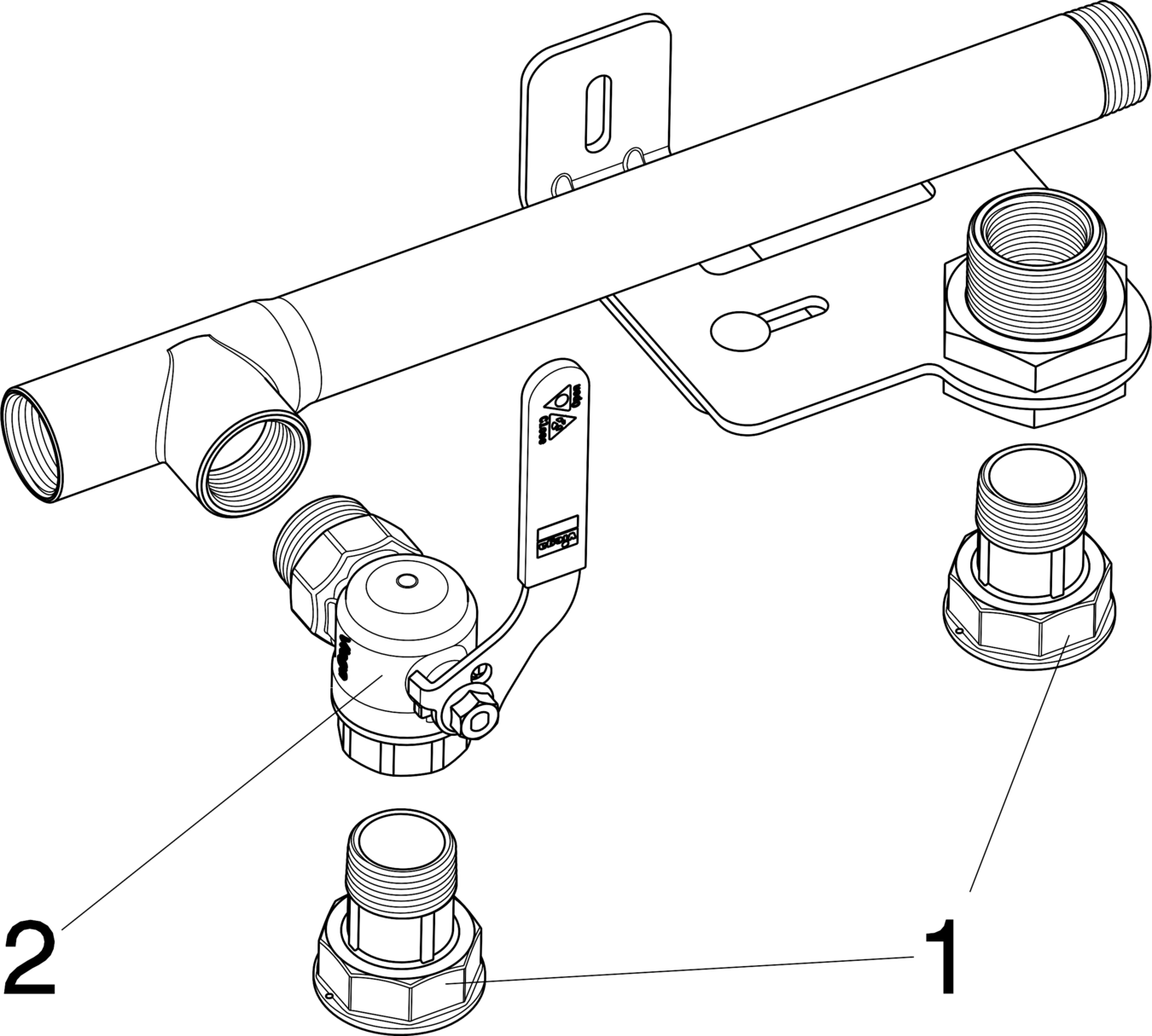 618 698 Модель G2342S Трубопроводные системы  Газовая арматура  Коллекторы  Двухтрубные газовые счетчики Santreyd  - Вид №2