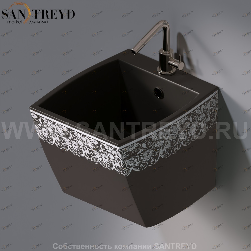 L253.462 Подвесная раковина настенная овальная A. e T. Italia SQUARE черная AeT ITALIA