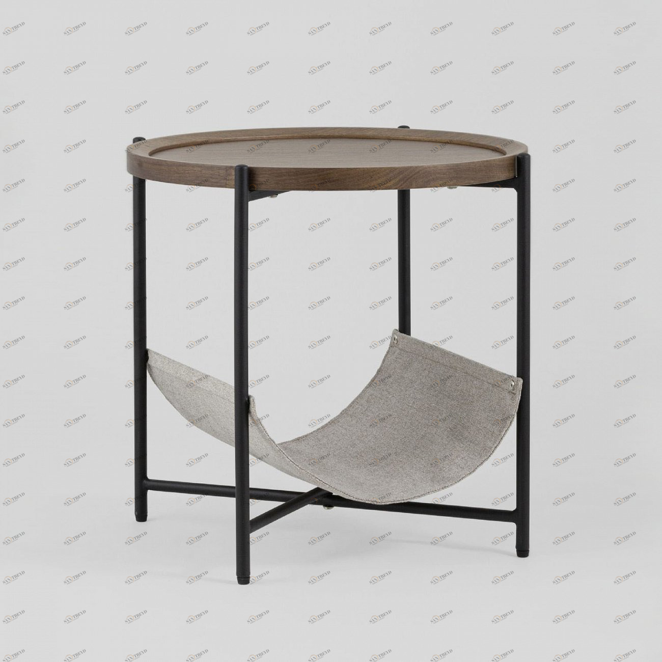 Круглый журнальный столик с полкой коричневый Артур STOOL GROUP  00-3881791 Коричневый 