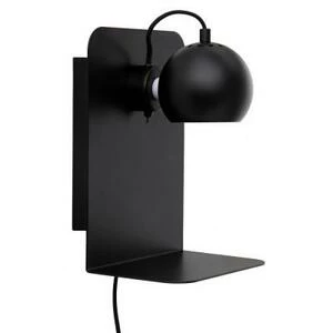 401665011 Лампа настенная ball с разъемом usb, 22х30 см, черная матовая с черным шнуром Frandsen