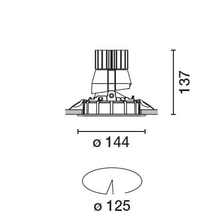 Круглый утопленный светильник для столешниц iGuzzini Reflex C. o. B ARCH-00032727 - Вид №7