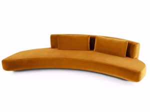 Изогнутый диван из ткани