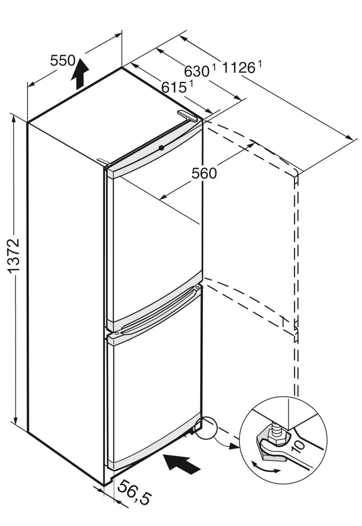 5457394 Холодильник с морозильником   Liebherr CUe 2331 белый STDN-0076648 - Вид №4