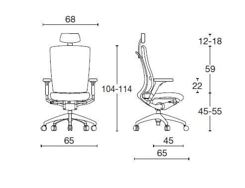 5 спиц ткань операционный стул офиса с колесами Diemme стиль ARCH-00092080 - Вид №7