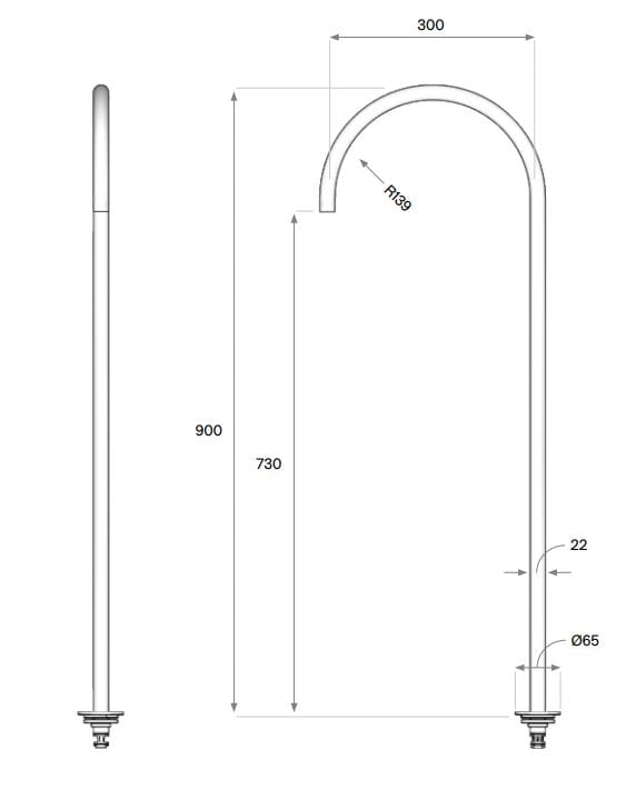 Нержавеющая сталь напольная дозирующая горловина для ванны COCOON Maison ARCH-00102911 - Вид №2