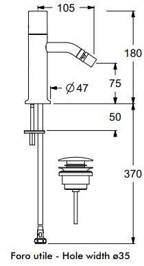 GUGLIELMI Смеситель для биде, устанавливаемый на столешнице, с регулируемым изливом Sprint color Fcks82557 - Вид №12
