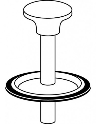 044500 005 00  Ручной вентиль для слива раковины с корзиной Д. 90 мм, нержавеющая сталь и черный цвет Valentin Сталь  - Вид №2