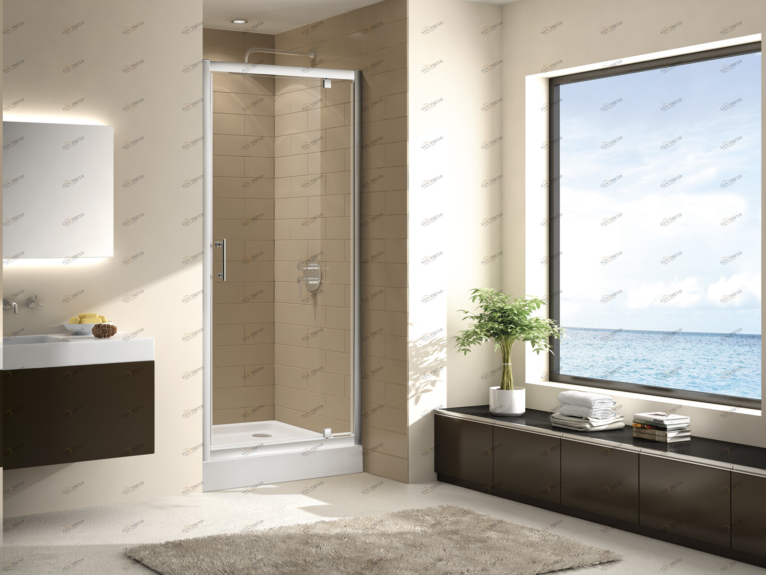 Душевая дверь в нишу CEZARES ECO-O-BA-1-90-P-Cr