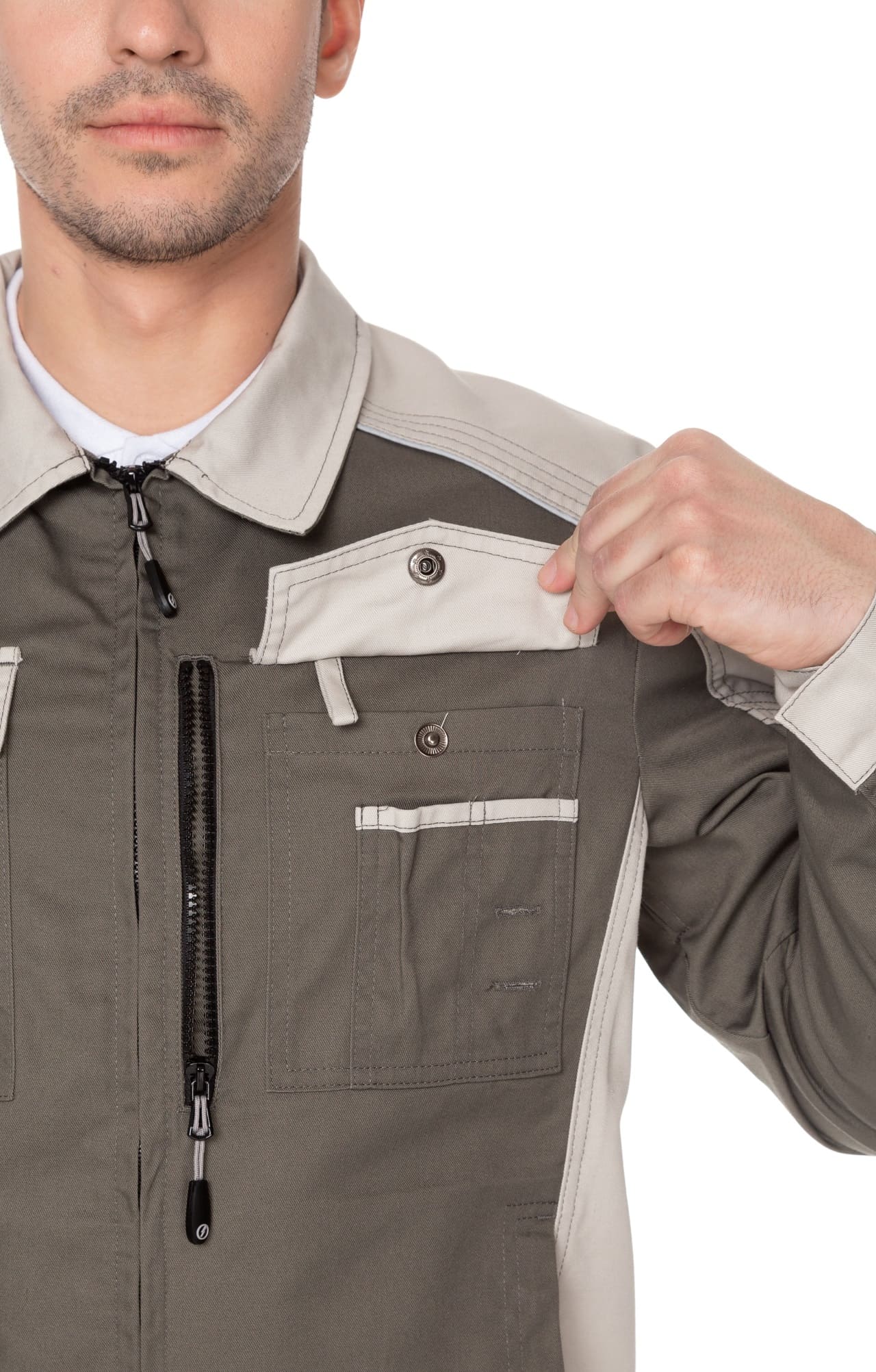 4957105 Костюм  NEW серый хаки с серым песком STATUS  Летняя спецодежда  размер 60-62/170-176  - Вид №15