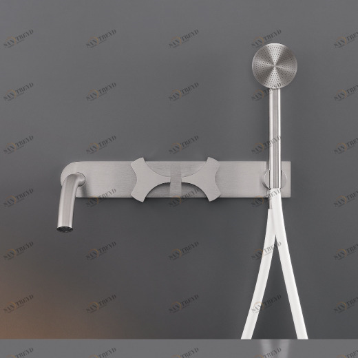 Настенный 2 прогрессивные смесители, установленные для ванной с носиком L. 170 мм и круглый ручной душ диаметр 65 мм  ZIQ44Y CEADESIGN 