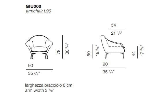 Тканевое кресло с подлокотниками BODEMA GIULIA ARCH-00014497 - Вид №2