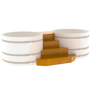 2342 Подиум на 2 купели D 1,5 Рустик натуральный Alyarus