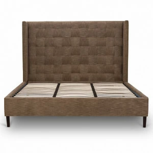 Кровать двуспальная 180х200 из велюра коричневая Quadro KELLY LOUNGE ДИЗАЙНЕРСКИЕ 045502 Коричневый