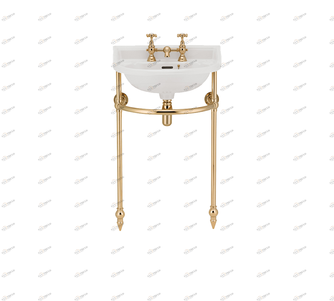 Gentry Home Таз большой белый Victorian Темное золото GH101570