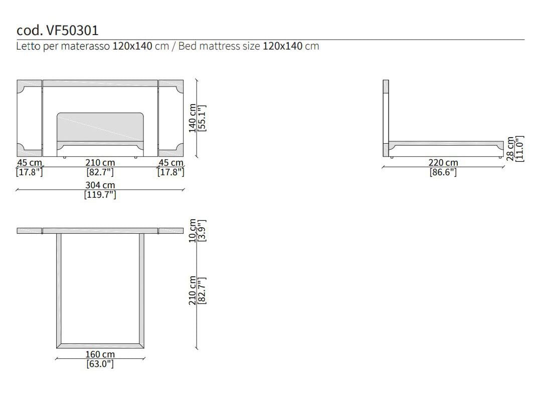 Мягкая кровать из ткани Vittoria Frigerio CORIO ARCH-00066202 - Вид №3