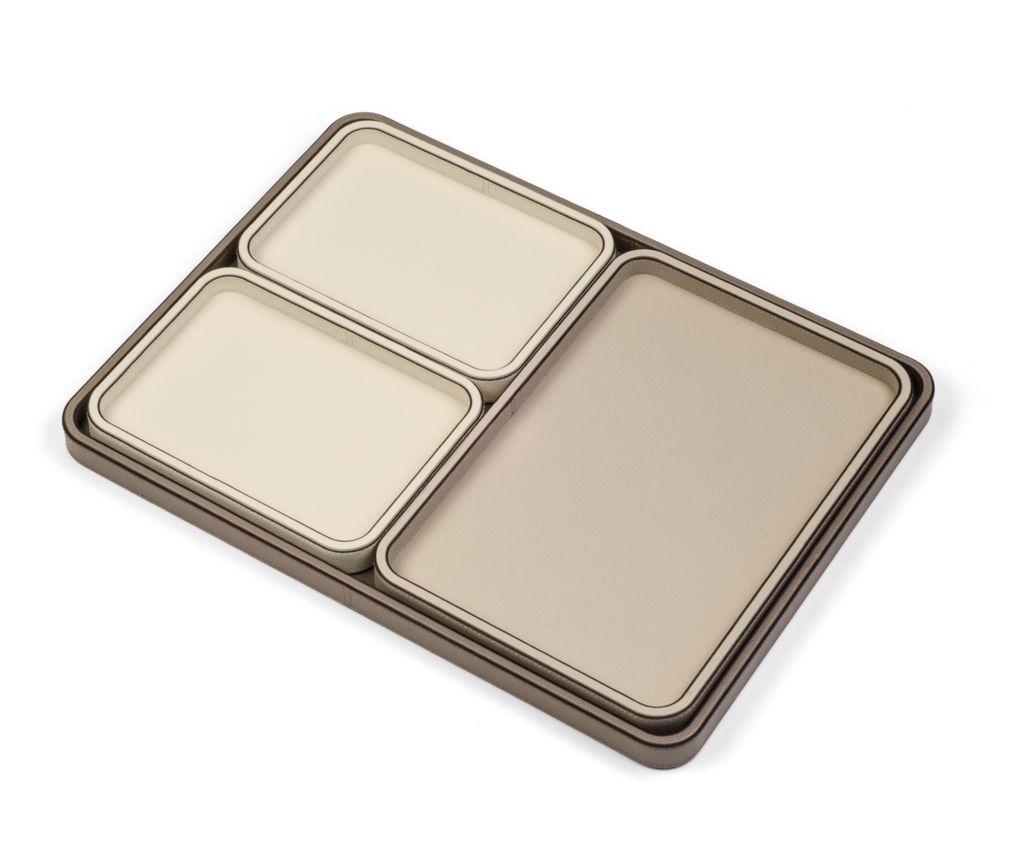 Прямоугольный поднос Jane - 50,4X37,2 см / тканая кожа_кремовый Pinetti 00.1487.061.027 - Вид №2