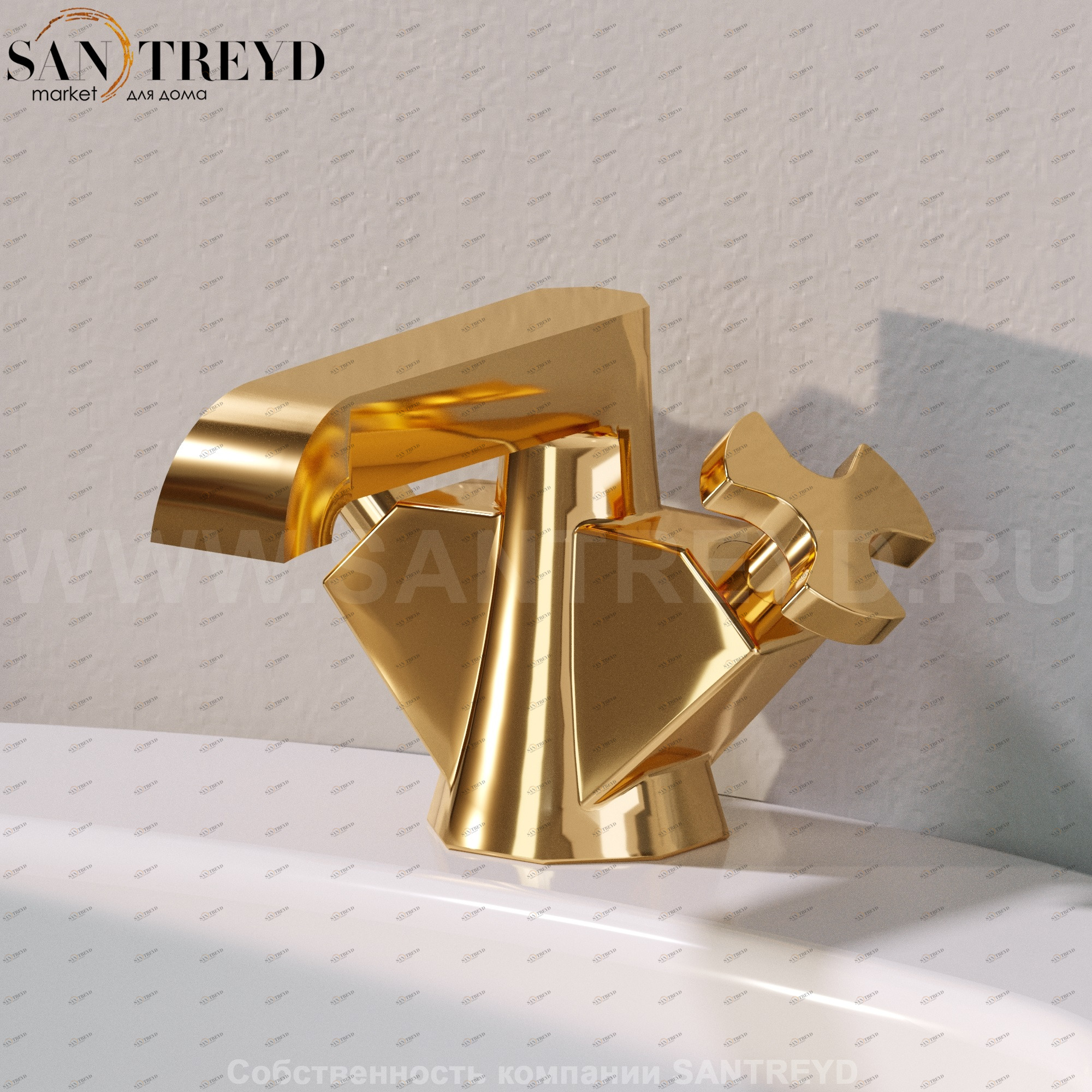 Flaminia EVERGREEN Смеситель для раковины золотой EG200 Ceramica Flaminia