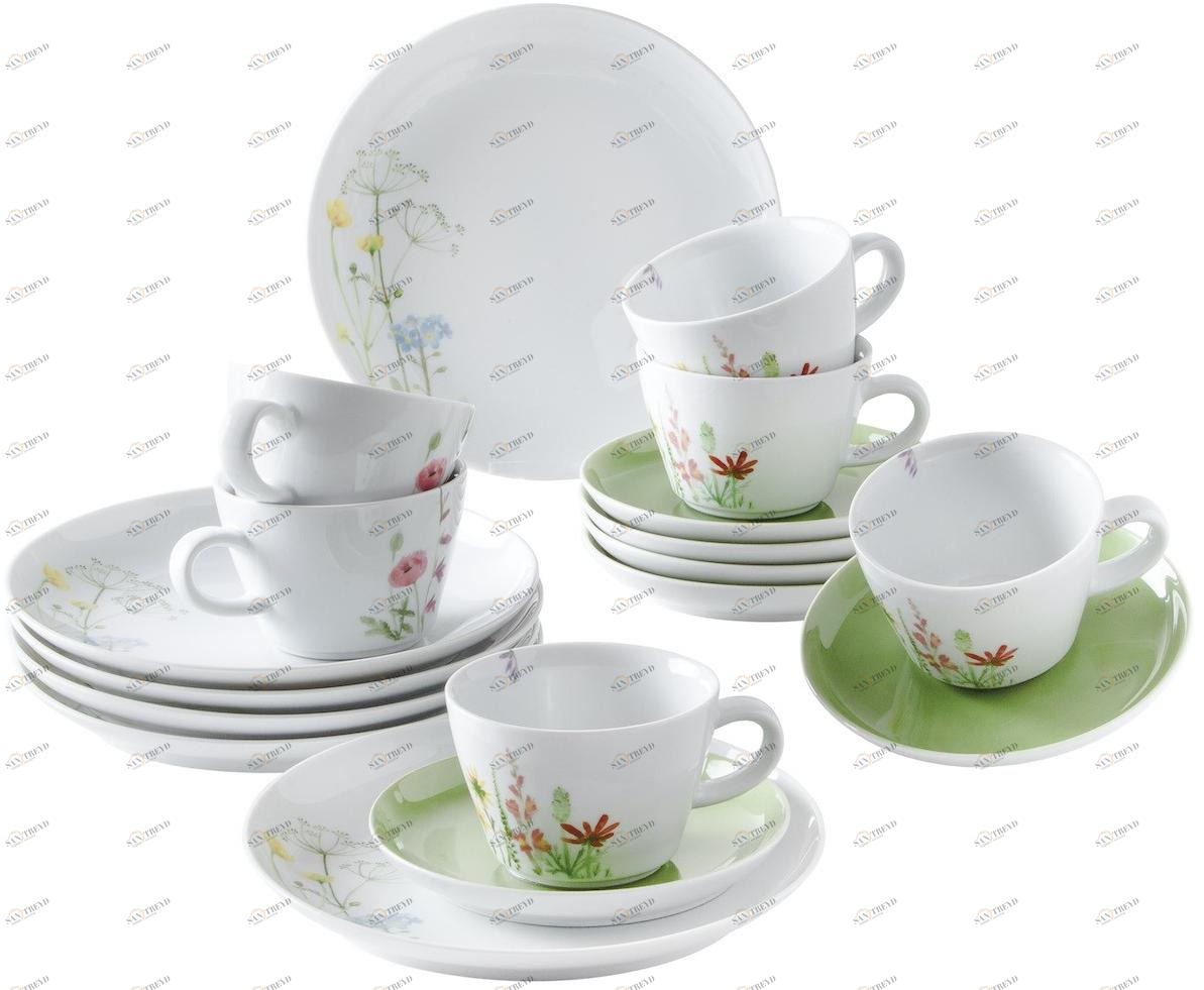 390420A69358C MG Wildflower кофейный сервиз 18шт. пять чувств акварель зеленый Kahla-porzellan 